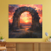 Zonsondergang Arch - Schilderachtige Landschapskun Canvas Afdruk (Insitu (Woonkamer))