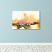 Zonsondergang Atmosferisch Sinaasappel Bruin Abstr Canvas Afdruk (Insitu (Houten vloer))