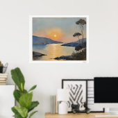 Zonsondergang Baai Landschapsposter Poster (Thuiskantoor)