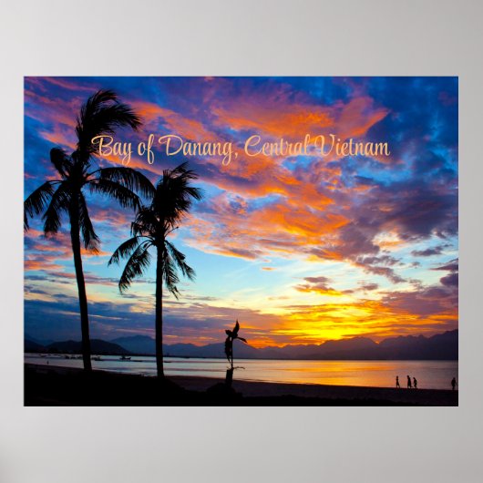 Zonsondergang, Baai van Danang, Centraal Vietnam, Poster (Voorkant)
