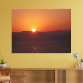 Zonsondergang, Berg en Zee Canvasprint Canvas Afdruk (Insitu (Woonkamer))