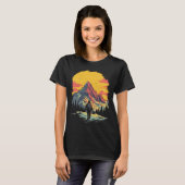 Zonsondergang Berg Wandelen Avontuur T-shirt (Voorkant volledig)
