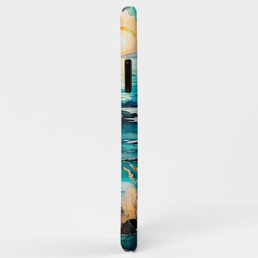 Zonsondergang Berg Wildbloemen over water Case-Mate iPhone Case (Achterkant/rechts)