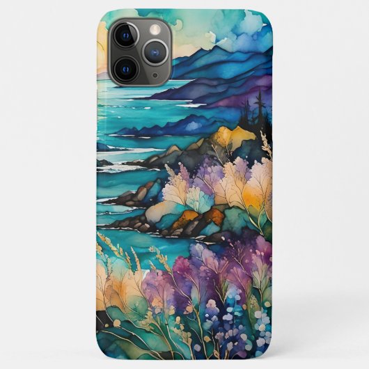 Zonsondergang Berg Wildbloemen over water Case-Mate iPhone Case (Achterkant)