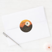 Zonsondergang Bergbeklimmen Dank u Avontuur Ronde Sticker (Envelop)