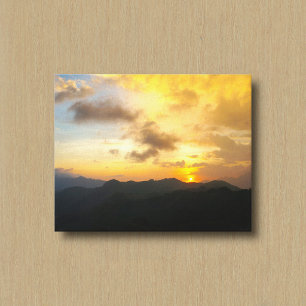 Zonsondergang, Bergen en Wolken Canvasprint Canvas Afdruk