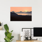 Zonsondergang Bergen Silhouet Poster (Thuiskantoor)