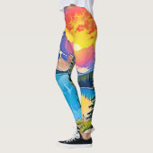 Zonsondergang Bergmeer Majesteit Kunst Leggings (Links)