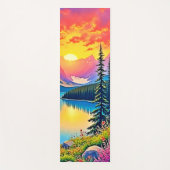 Zonsondergang Bergmeer Majesteit Kunst Yogamat (Voorkant)