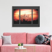 Zonsondergang Berk Triptiek Verpakt Canvas Print (Insitu (Woonkamer))