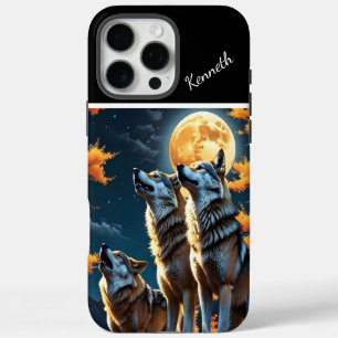 Zonsondergang beschilderd met wolven iPhone 16 pro max hoesje