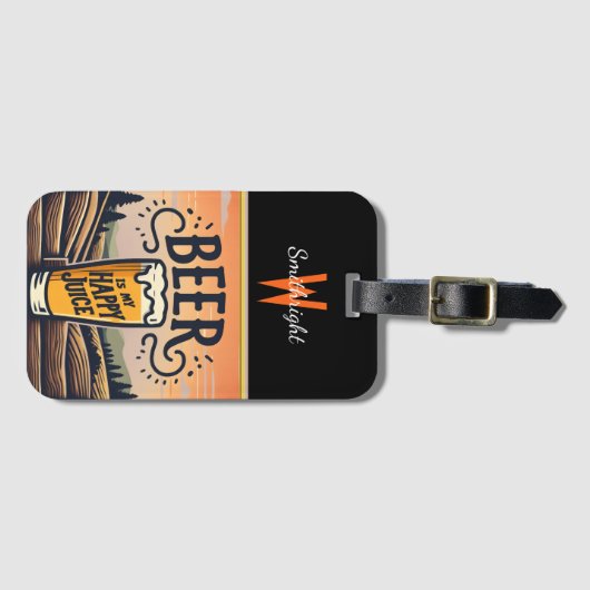 Zonsondergang bier op het platteland bagagelabel (Voorkant (horizontaal))