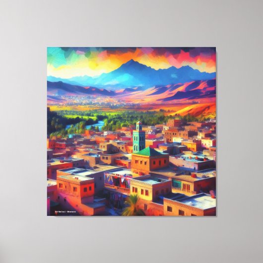 Zonsondergang bij Ait Melloul – Marokko Canvas Afdruk (Voorkant)