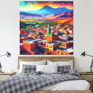 Zonsondergang bij Ait Melloul – Marokko Canvas Afdruk