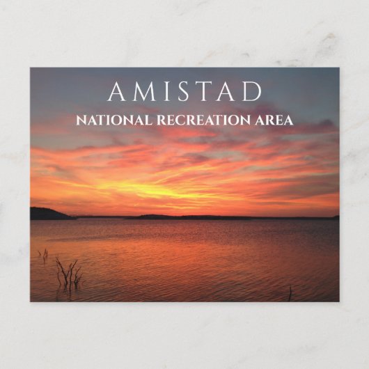 Zonsondergang bij Amistad Reservoir, Amistad NRA,  Briefkaart (Voorkant)