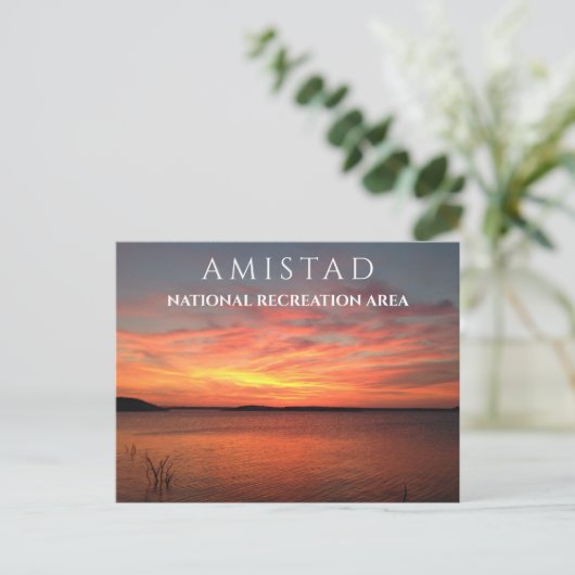 Zonsondergang bij Amistad Reservoir, Amistad NRA,  Briefkaart (Staand voorkant)