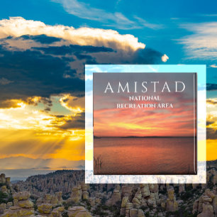 Zonsondergang bij Amistad Reservoir, Amistad NRA,  Magneet