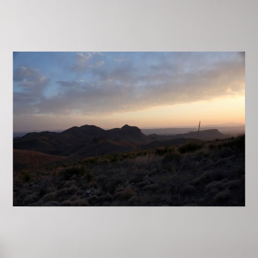 Zonsondergang bij Big Bend 24x16 Poster (Voorkant)