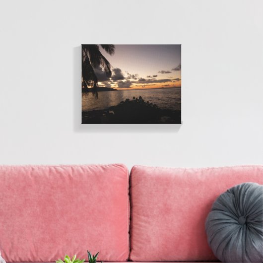 Zonsondergang bij Cane Bay - St Croix USVI Canvas Afdruk (Insitu (Woonkamer))