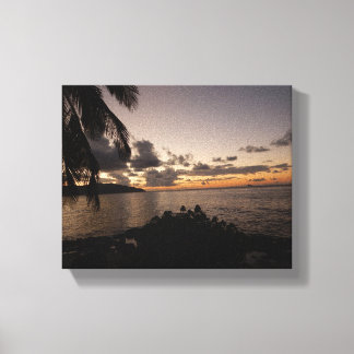 Zonsondergang bij Cane Bay - St Croix USVI Canvas Afdruk