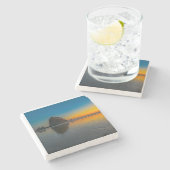 Zonsondergang bij Cannon Beach Stone Onderzetter (Zijkant)