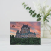 Zonsondergang bij Chateau Frontenac Quebec Canada Briefkaart (Staand voorkant)