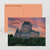 Zonsondergang bij Chateau Frontenac Quebec Canada Briefkaart (Voorkant / Achterkant)