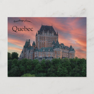Zonsondergang bij Chateau Frontenac Quebec Canada Briefkaart
