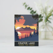 Zonsondergang bij Crater Lake, Oregon, Reizen Briefkaart (Staand voorkant)