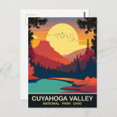 Zonsondergang bij Cuyahoga Valley, Ohio, Reizen Briefkaart (Voorkant / Achterkant)
