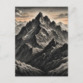 Zonsondergang bij de bergen kunstwerk briefkaart (Voorkant)