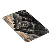 Zonsondergang bij de bergen kunstwerk magneet (Rechterzijde)