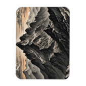 Zonsondergang bij de bergen kunstwerk magneet (Verticaal)