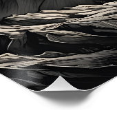 Zonsondergang bij de bergen kunstwerk perfect poster (Hoek)