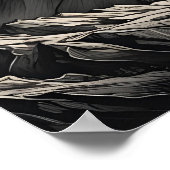 Zonsondergang bij de bergen kunstwerk poster (Hoek)