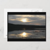 Zonsondergang bij de rivier, doctorandus in de briefkaart (Voorkant / Achterkant)