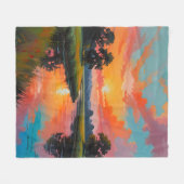 Zonsondergang bij de rivier fleece deken (Voorkant (Horizontaal))