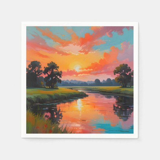 Zonsondergang bij de rivier servet (Voorkant)