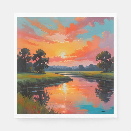 Zonsondergang bij de rivier servet (Voorkant)