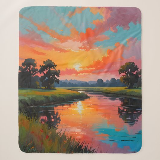 Zonsondergang bij de rivier sherpa deken (Voorkant)