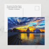 Zonsondergang bij de vuurtoren van het New Basin C Briefkaart (Voorkant / Achterkant)