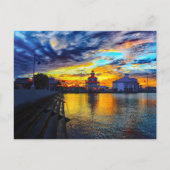 Zonsondergang bij de vuurtoren van het New Basin C Briefkaart (Voorkant)
