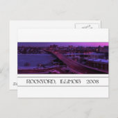Zonsondergang bij Downtown Rockford Briefkaart (Voorkant / Achterkant)