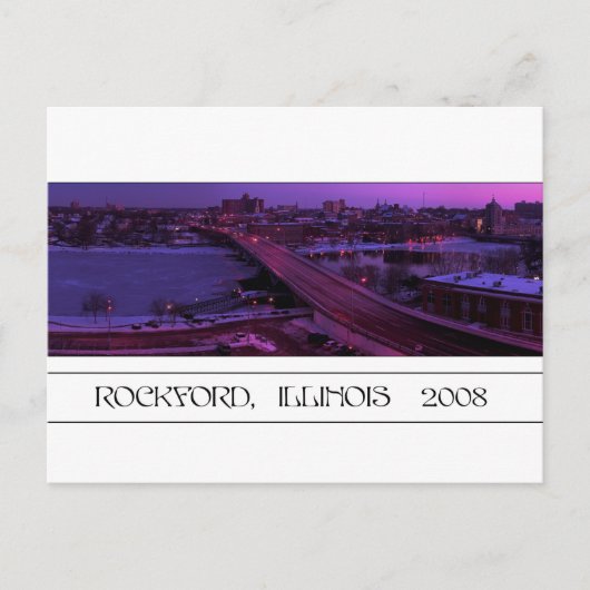 Zonsondergang bij Downtown Rockford Briefkaart (Voorkant)