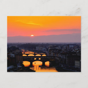 Zonsondergang bij Florence, Italië Briefkaart
