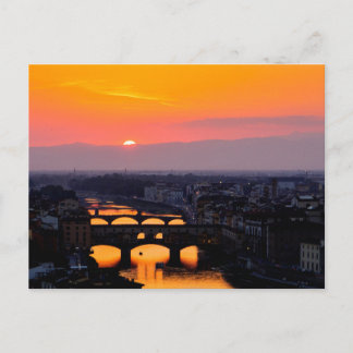 Zonsondergang bij Florence, Italië Briefkaart