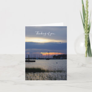 Zonsondergang bij Folly Harbor denken aan je Kaart