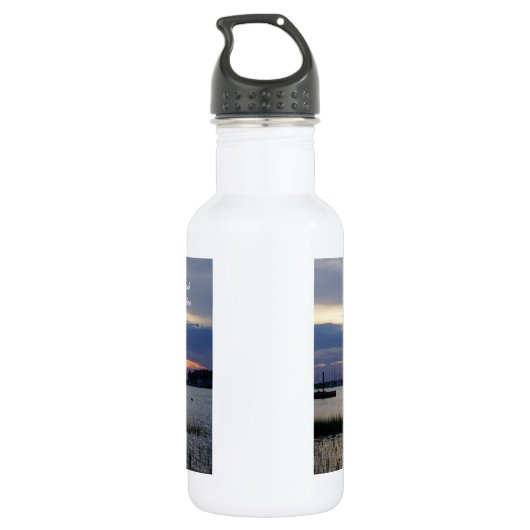 Zonsondergang bij Folly Harbour Waterfles Waterfles (Achterkant)