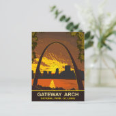 Zonsondergang bij Gateway Arch, St Louis, Reizen Briefkaart (Staand voorkant)