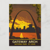 Zonsondergang bij Gateway Arch, St Louis, Reizen Briefkaart (Voorkant)